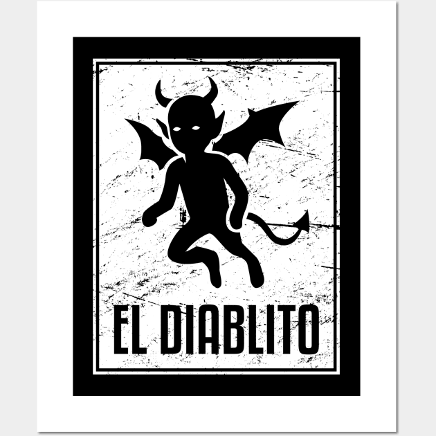 El Diablito | Loteria Mexican Tarot Card Wall Art by Wizardmode